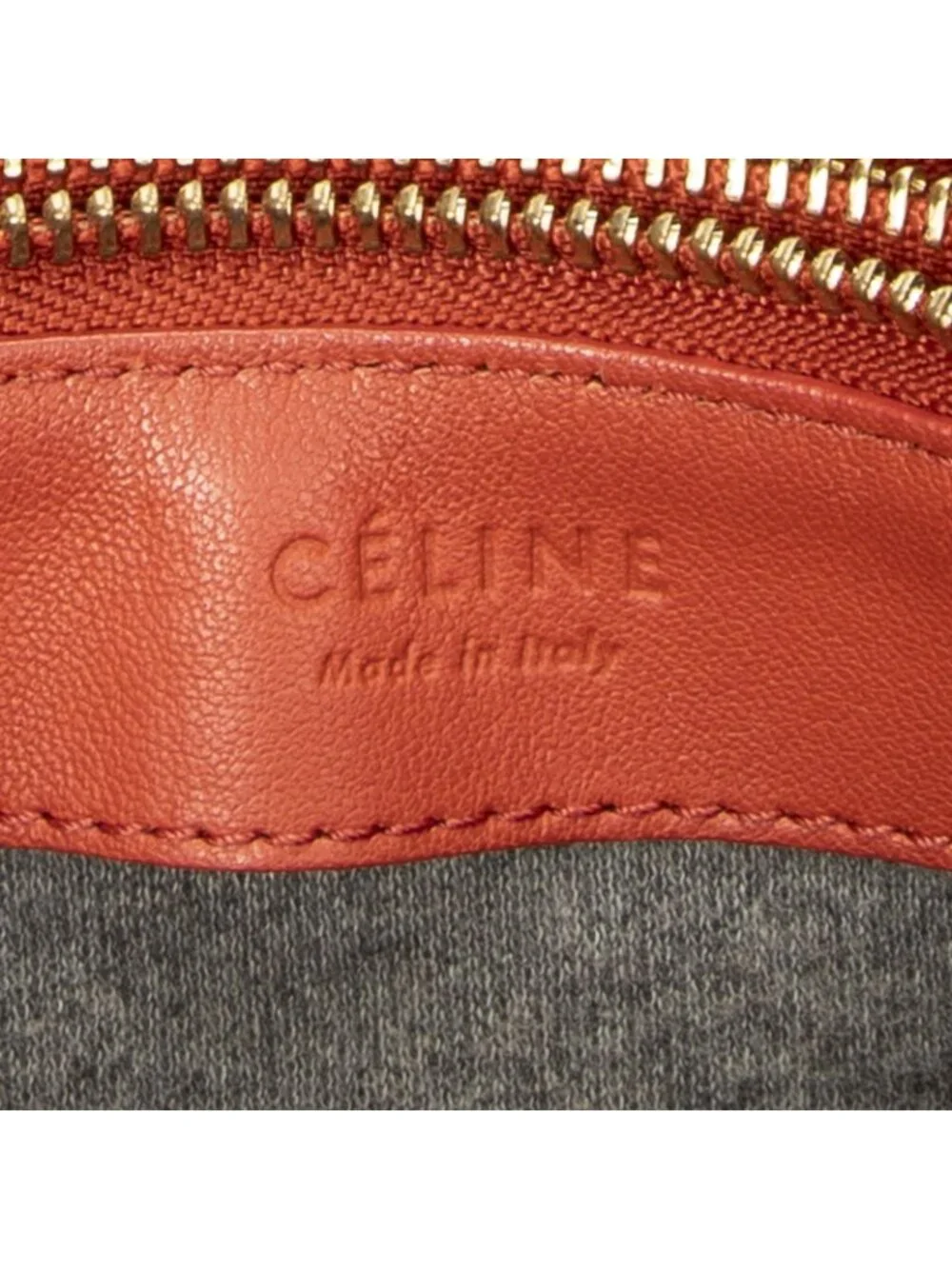 Celine Large Trio Crossbody Orange Calfskin Leather